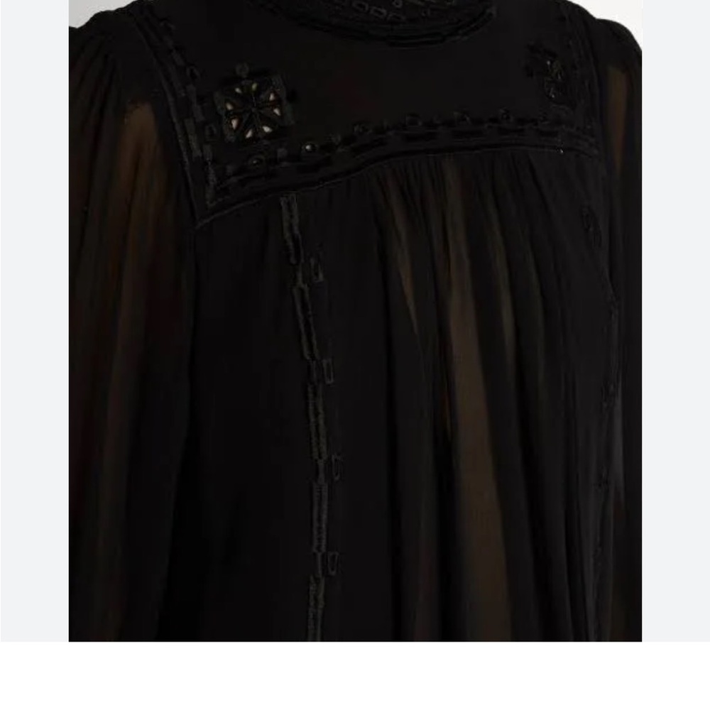 NWOT Isabel marant SZ M/38 high neck Maeva silk embroidered top - Picture 5 of 14